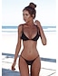 abordables Bikinis-Maillots de Bain Bikinis Maillot de bain Femme Lacet Couleur Pleine Normal Triangle Maillots de bain basique / Soutien-gorge Rembourré