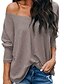 abordables Sweaters &amp; Cardigans-Mujer Camiseta Plano Color sólido Escote en Pico Tops Corte Ancho Blanco Negro Caqui