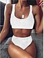 preiswerte Tankini-Damen Bikinis Badeanzug Normal Bademode Badeanzüge Weiß Schwarz