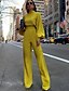 abordables Jumpsuits &amp; Rompers-Mujer Básico Blanco Negro Amarillo Mono Un Color