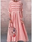 cheap Maxi Dresses-Women&#039;s Loose Khaki Red Light Blue Short Sleeves Striped Round Neck S M L XL XXL 3XL 4XL 5XL / Maxi