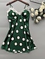 cheap Sleep &amp; Lounge-Women&#039;s 1 pc Pajamas Nightgown Satin Casual Comfort Polka Dot Polyester / Cotton Home Party Daily Deep V Gift Spring Summer Green White