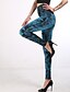 billige Graphic Chic-Dame Skinny Polyester Trykt mønster Lysegrøn Rød Sporty Medium Talje Yoga &amp; Danse Sko Træningscenter