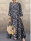 cheap Maxi Dresses-Women&#039;s A Line Dress Maxi long Dress Brown Gray Half Sleeve Leopard Oversize Spring Summer Round Neck Maxi Dress S M L XL XXL 3XL 4XL 5XL