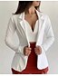 cheap Blazers-Women&#039;s Blazer Classic Style Solid Colored Fashion Long Sleeve Coat Daily Fall Spring Regular Jacket White