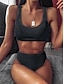 cheap Tankini-Women&#039;s Bikini Swimsuit Normal Swimwear Bathing Suits White Black