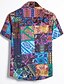 cheap Men&#039;s Shirts-Men&#039;s Shirt Graphic Shirt Collar Shirt Collar Floral Geometric Color Block Blue Wine Dark Gray Red Brown Party Going out Print Clothing Apparel Tropical Designer / Short Sleeve / Short Sleeve