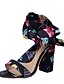 cheap Sandals-Women&#039;s Sandals Chunky Heel Peep Toe Casual Daily Satin Camouflage Black Beige