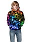 billige Hættetrøjer og sweatshirts til drenge-Børn Drenge Hættetrøje og sweatshirt Langærmet Sort 3D-udskrivning Farveblok 3D Aktiv Basale