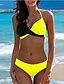 abordables Bikinis-Mujer Bikini Traje de baño Relleno Amarillo Fucsia Verde Trébol Negro Rojo Bañadores Trajes de baño / Sujetador Acolchado