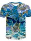 cheap Boys&#039; Tees &amp; Blouses-Kids Boys&#039; T shirt Tee Short Sleeve Color Block 3D Animal Print Rainbow Children Tops Basic Streetwear