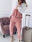 cheap Jumpsuits &amp; Rompers-Women&#039;s Hoodie Tracksuit Pants Sets Color Block Black Pink Red Long Sleeve Regular Fit Fall &amp; Winter
