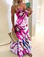 cheap Maxi Dresses-Women&#039;s Sundress Maxi long Dress Pink Sleeveless Print Color Block Slim S M L XL XXL 3XL 4XL 5XL / Plus Size / Plus Size