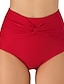 baratos Bottoms-Mulheres Calcinhas, Shorts &amp; Calças de Praia roupa de banho Preto Vermelho Azul Marinha Tamanhos Grandes Roupa de Banho Fatos de banho