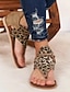 billige Sandals-Dame Sandaler Flade sandaler Dyreprint Daglig Leopard Slange Flade hæle Åben Tå Klassisk Ruskind Lynlås Sort / Hvid Lysebrun Leopard