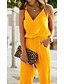 cheap Jumpsuits &amp; Rompers-Women&#039;s Jumpsuit Solid Colored Basic Strap Regular Fit Blue Fuchsia Yellow S M L Spring &amp; Summer