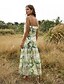 cheap Boho Dresses-Women&#039;s Swing Dress Green Sleeveless Geometric Strap S M L XL