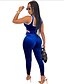 abordables Jumpsuits &amp; Rompers-Combinaison-pantalon Femme Bloc de Couleur basique Bleu S M L XL