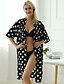 abordables Pyjamas-Femme Polyester / Coton Normal V Profond robe de chambre Pyjamas Pois