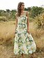 cheap Boho Dresses-Women&#039;s Swing Dress Green Sleeveless Geometric Strap S M L XL