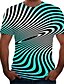 cheap T-Shirts-Men&#039;s T shirt Tee Shirt Round Neck Graphic 3D Light Blue Short Sleeve Plus Size Daily Weekend Tops Basic