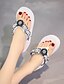 cheap Women&#039;s Slippers &amp; Flip-Flops-Women&#039;s Slippers &amp; Flip-Flops Flip-Flops Outdoor Slippers Home Daily Solid Colored Summer Rhinestone Imitation Pearl Wedge Heel Open Toe Chinoiserie Sweet Walking Polyester Loafer Wine Black White