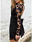 abordables Robe élégante-Mini robe Femme Moulante manche longue chaud Couleur unie Col V Noir Rose Claire S M L XL