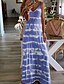 cheap Boho Dresses-Women&#039;s Maxi long Dress Strap Dress Blue Gray Purple Pink Wine Khaki Light Blue Sleeveless Print Striped Tie Dye V Neck Spring Summer Casual 2022 S M L XL XXL 3XL 4XL 5XL