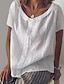 economico T-shirts-Per donna maglietta Liscio Tinta unita Rotonda Top Blu Bianco Rosso