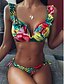 cheap Tankini-Women&#039;s Tankini Swimsuit Floral Yellow Swimwear Bathing Suits