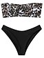 cheap Bikini-Women&#039;s Bikini Swimsuit Lace up Print Floral Geometric Black Swimwear Bandeau Bathing Suits