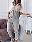 cheap Jumpsuits &amp; Rompers-Women&#039;s Hoodie Tracksuit Pants Sets Color Block Black Pink Red Long Sleeve Regular Fit Fall &amp; Winter