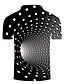 preiswerte Polos-Herren Golfhemd Tennishemd Grafik 3D Kragen Hemdkragen Übergröße Täglich Ausgehen Kurzarm Oberteile Strassenmode Übertrieben Schwarz