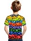 billige T-skjorter og skjorter til gutter-Gutt 3D Fargeblokk Regnbue 3D Print T skjorte Kortermet 3D-utskrift Sommer Sport Gatemote Grunnleggende Polyester Barn 3-12 år utendørs Daglig