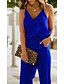 abordables Jumpsuits &amp; Rompers-Combinaison-pantalon Femme Couleur Pleine basique A Bretelles Standard Bleu S Printemps été