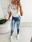 cheap T-Shirts-Women&#039;s T shirt Floral Solid Colored Flower Round Neck Tops Slim Basic Top White Black Blue