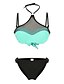 billige Bikini-Dame Badetøj Bikini badedragt Farveblok Lyserød Sort Grøn Marineblå Badetøj Badedragter / BH med indlæg