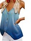 abordables Vestimenta de Mujeres-Mujer Blusa Camisa Un Color Escote en Pico Tops Azul Piscina Fucsia Verde Trébol