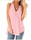 cheap Tops &amp; Blouses-Women&#039;s Tank Top Solid Colored Round Neck Tops Blue White Pink