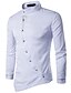 cheap Men&#039;s Shirts-Men&#039;s Shirt Prom Shirt Collar Standing Collar Solid Colored White Black Gray Wine Navy Blue Long Sleeve Daily Holiday Slim Tops Chinoiserie / Spring