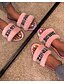 baratos Sandals-Mulheres Sandálias Sandálias rasas Sem Salto Dedo Aberto Diário Cetim Preto Rosa claro