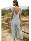 abordables Jumpsuits &amp; Rompers-Combinaison-pantalon Femme Couleur Pleine Bleu Rose Claire S M L XL