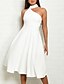 cheap Elegant Dresses-Women&#039;s Sheath Dress Midi Dress White Red Sleeveless Solid Colored Halter Neck Hot Elegant S M L XL