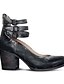 abordables Pumps &amp; Heels-Mujer Tacones Tacón Cuadrado Dedo redondo Diario PU Color sólido Negro Marrón Beige