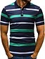 preiswerte Polos-Herren Golfhemden Golfhemd Tennishemd Gestreift Regular Fit Oberteile Hemdkragen Grün Gelb