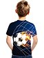 preiswerte Jungen T-Shirts &amp; Hemden-Jungen 3D Farbblock Fußball T-Shirt Kurzarm 3D-Druck Sommer Aktiv Kuschelig Strassenmode Polyester Kunstseide kinderkleidung 3-12 Jahre Schulanfang Outdoor Täglich
