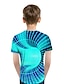 cheap Boys&#039; Tees &amp; Blouses-Kids Boys&#039; T shirt Short Sleeve Green Blue Royal Blue 3D Print Pleated Optical Illusion Active Streetwear / Summer