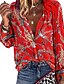 abordables Tops &amp; Blouses-Mujer Blusa Camisa Floral Flor Floral Cuello Camisero Boho Tops Manga Farol Azul Piscina Morado Naranja