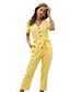 abordables Jumpsuits &amp; Rompers-Mujer Blanco Negro Amarillo Mono Un Color
