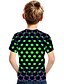 baratos Camisetas Para Meninos-Infantil Para Meninos Camisa Camiseta Manga Curta Poá Estampa Colorida 3D Estampado Verde Crianças Blusas Verão Básico Moda de Rua